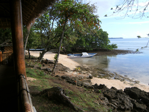 Blick vom Restaurant Richtung Sandstrand