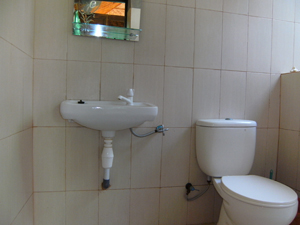 Western toilet in one of the "luxury bungalows" 