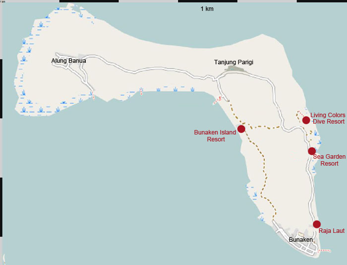 Insel Bunaken mit Wanderwegen
