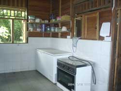 Modern and clean kitchen with refrigerator