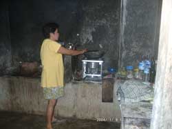 Kitchen in a cheap homestay