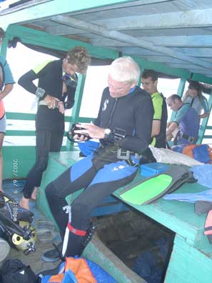 On the diving boat
