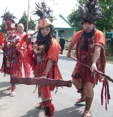 Minahasa warriors in old battledresses