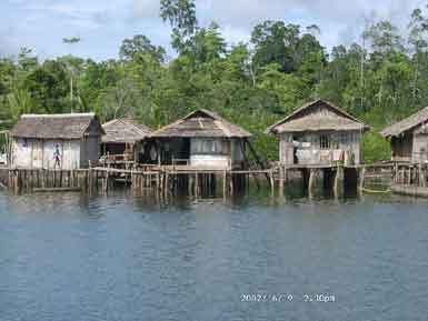 Typical pile dwellings in Wakai